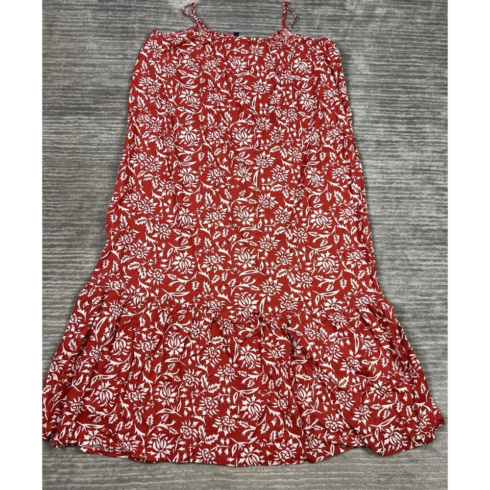 OVS Love People Not Labels Dress Womens Large Red‎ Sleeveless Long Maxi Viscose